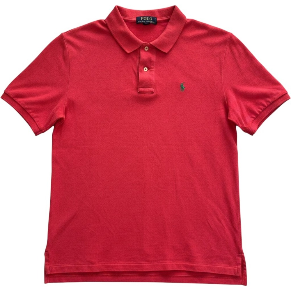 Polo Ralph Lauren Boys Youth Large Red Cotton Mesh Short Sleeve Polo L 14-16